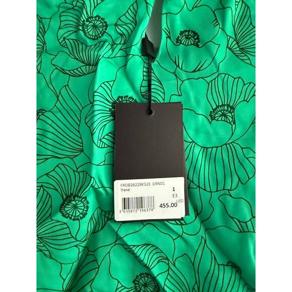 The Kooples Graphic Poppies Cutout Midi Green Dress size Medium New with Tags - Picture 6 of 8
